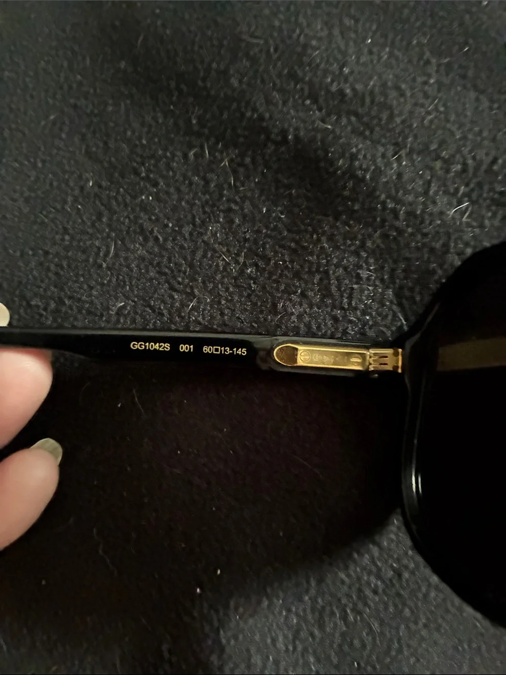 Gucci Blue Velvet Case with Navigator Shape Sunglasses